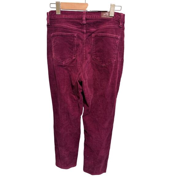 Lands' End Women's Burgandy Maroon Corduroy Straight Leg Mid Rise Jeans Pants 8 - Picture 5 of 11